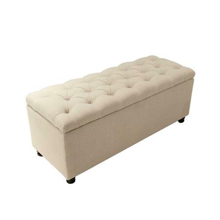 DIAMOND SOFA Park Ave Tufted Lift-Top Storage Trunk- Desert Sand Linen PARKAVETRSD